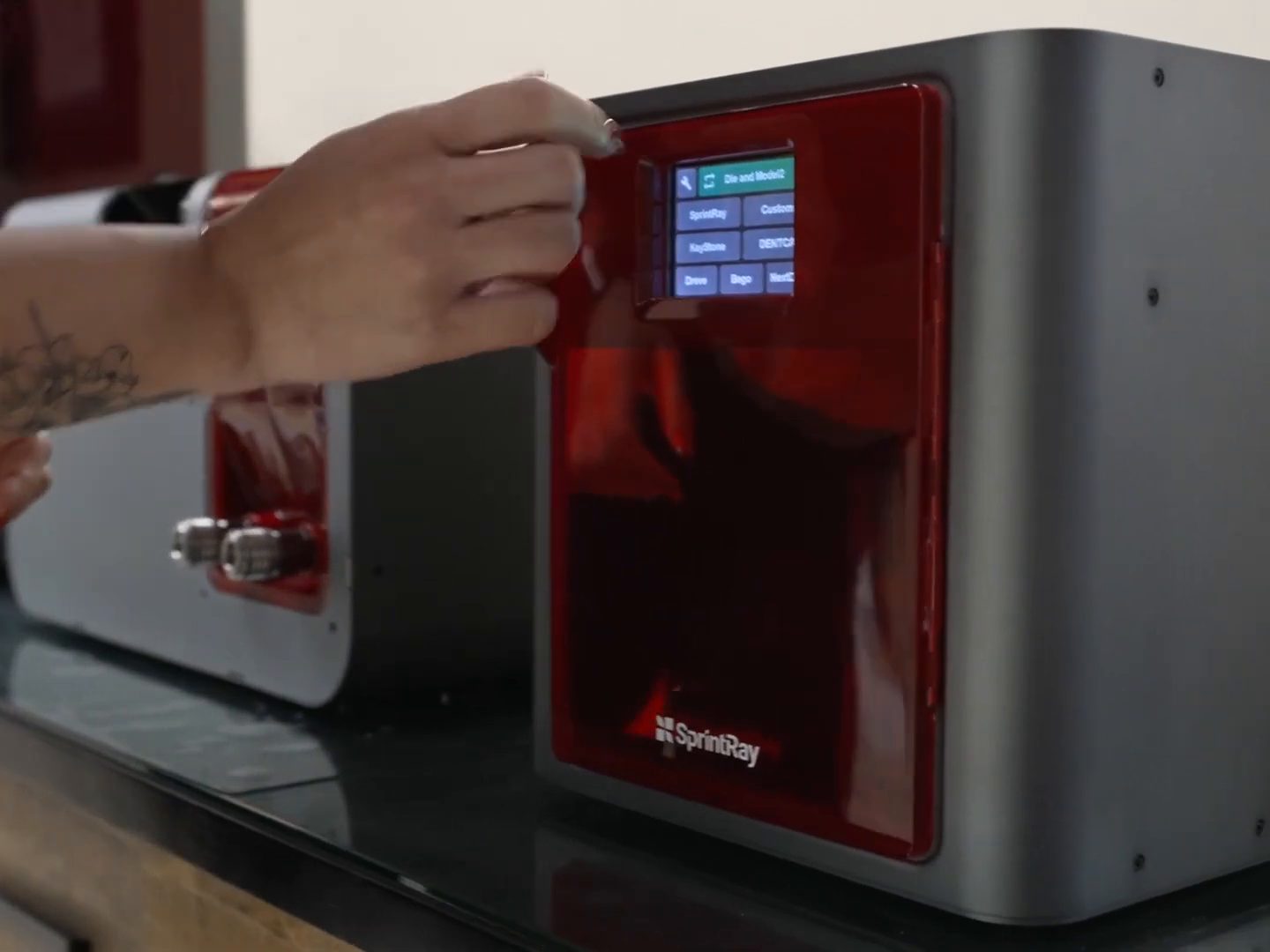 The SprintRay 3D printer in the West LA Implants lab