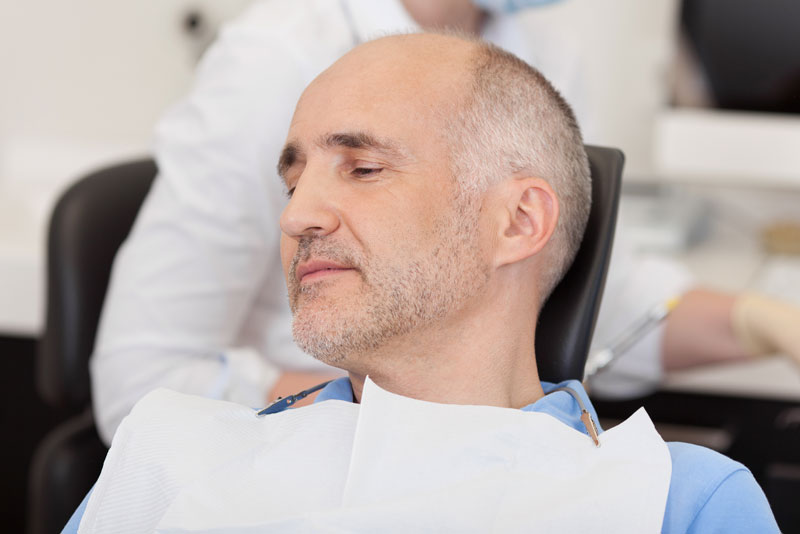 A patient resting comfortably under sedation